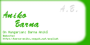 aniko barna business card