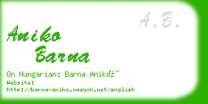 aniko barna business card